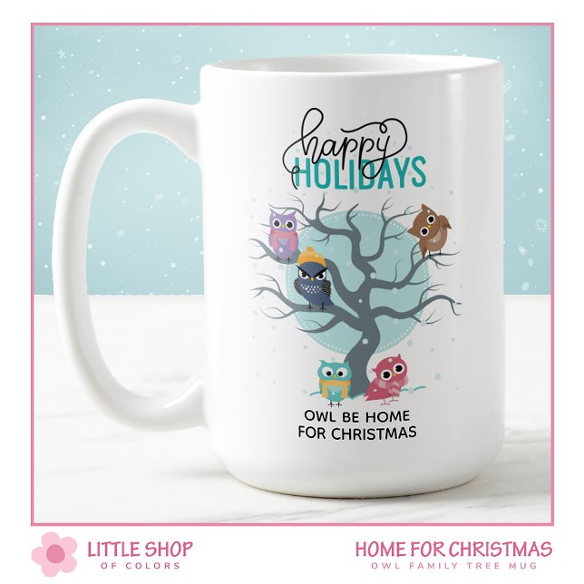 Taza De Café Búhos de invierno Navidad personalizada (Subido por el creador)