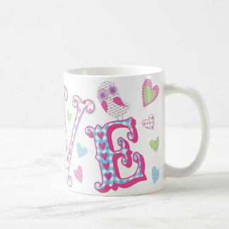 Taza De Café Búhos dulces del amor pequeños en guinga