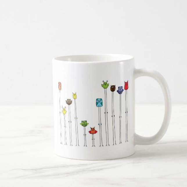 Taza De Café Búhos en Multicolors (Derecha)