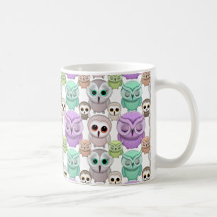 Taza De Café Búhos Pequeños y Lindos en Colores Pastel