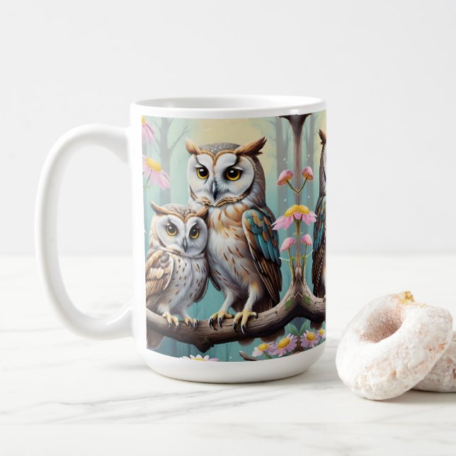 Taza De Café Búhos sabios (Con donut)