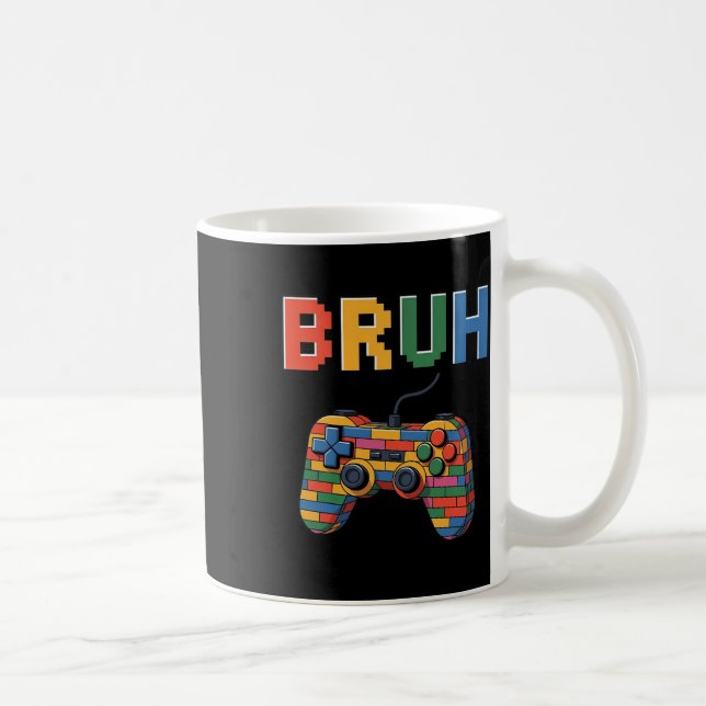 Taza De Café Building Blocks Bruh Gaming Gamer Boys Brick Maste (Derecha)