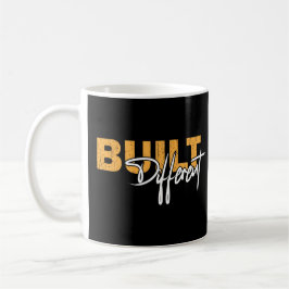 Taza De Café Built Different Bold Motivational Typography Des