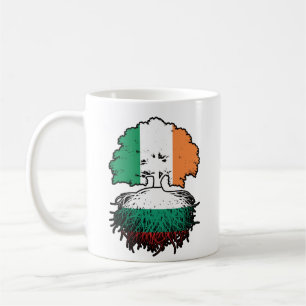 Taza De Café Bulgaria Bandera de raíces de árboles de Irlanda b