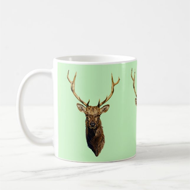 Taza De Café Bull Elk Head animales naturaleza arte de la vida  (Izquierda)