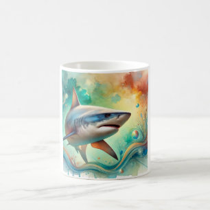 Taza De Café Bull Shark Serenity 290824AREF147 - Watercolor
