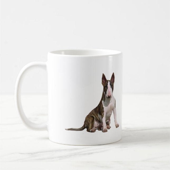 Taza De Café Bull Terrier (B) - Atigrado y blanco (Izquierda)