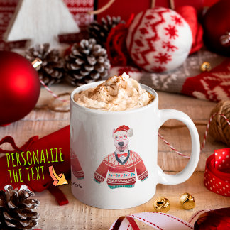 Taza De Café Bull Terrier con suéter feo amante del perro en Na
