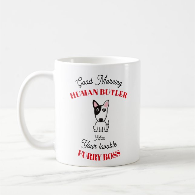 Taza De Café Bull Terrier Personalizable Bull Terrier (Izquierda)