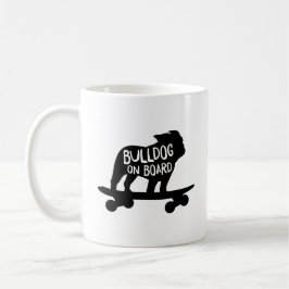 Taza De Café Bulldog a bordo | Skateboarding Dog Silhouette