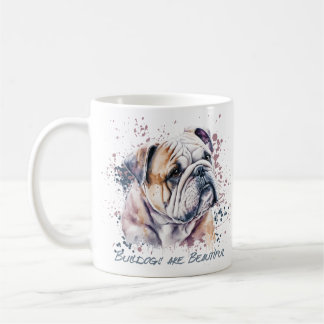 Taza De Café Bulldog acuarela