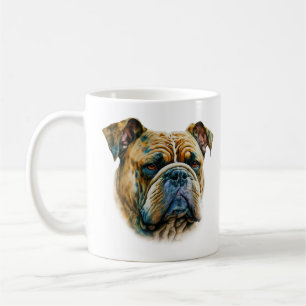 Taza De Café Bulldog acuarela