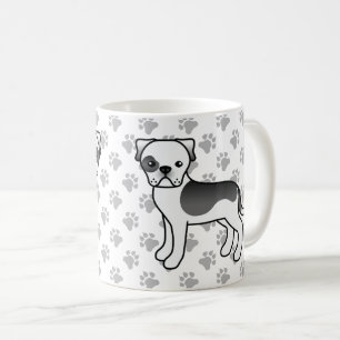 Taza De Café Bulldog Americano Cuyas Negro Cute Perro de Dibujo