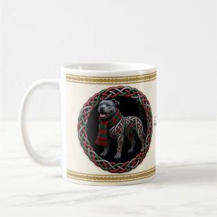 Taza De Café Bulldog azul Pit Personalizado Navidad Perro