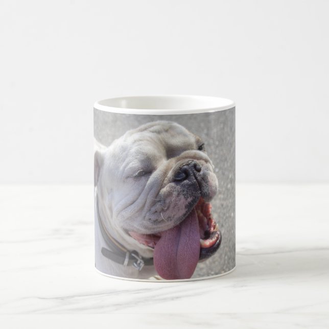 Taza De Café Bulldog blanco feliz (Centro)