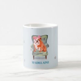 Taza De Café Bulldog Blue Silver Personal