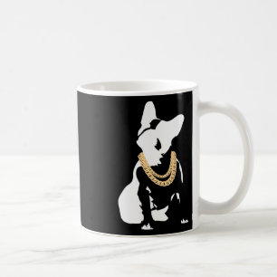 Taza De Café Bulldog Con Collar De Oro