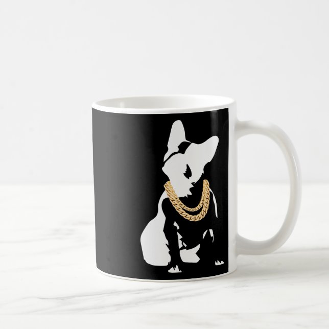 Taza De Café Bulldog Con Collar De Oro (Derecha)