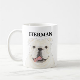 Taza De Café Bulldog de inglés blanco personalizado