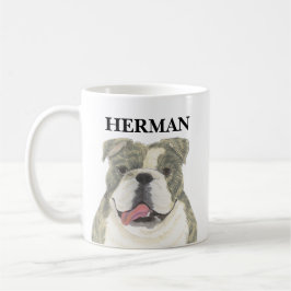 Taza De Café Bulldog de inglés Brindle personalizado