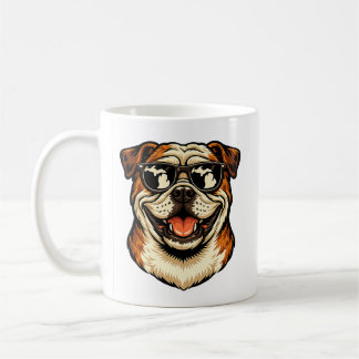 Taza De Café Bulldog de Michigan con gafas de sol