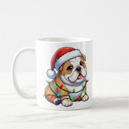 Taza De Café Bulldog de Navidades escuetos