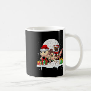 Taza De Café Bulldog de Santa Francia Riding Axolotl Navidades