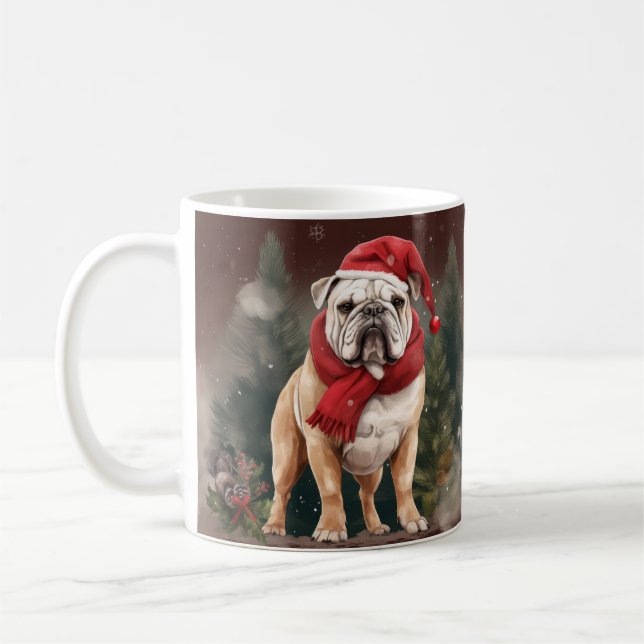 Taza De Café Bulldog en Navidades de nieve (Izquierda)