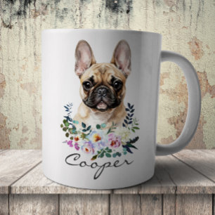 Taza De Café Bulldog Francés acuarela