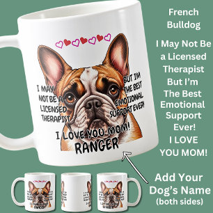 Taza De Café Bulldog francés, agregar nombre de perro, cambiar