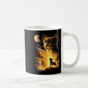 Taza De Café Bulldog Francés Aullando A La Luna Meme 90s Animal