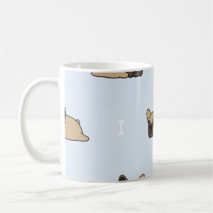 Taza De Café Bulldog francés cachorro, lindo patrón de sueño.