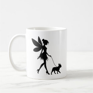 Taza De Café Bulldog Francés caminando con hada