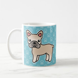 Taza De Café Bulldog Francés Cartoon Crema