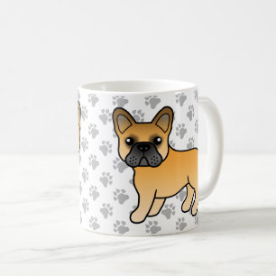 Taza De Café Bulldog Francés Ciervo Dibujo Animado Lindo Perro