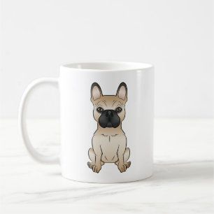 Taza De Café Bulldog Francés color cervatillo con máscara negra
