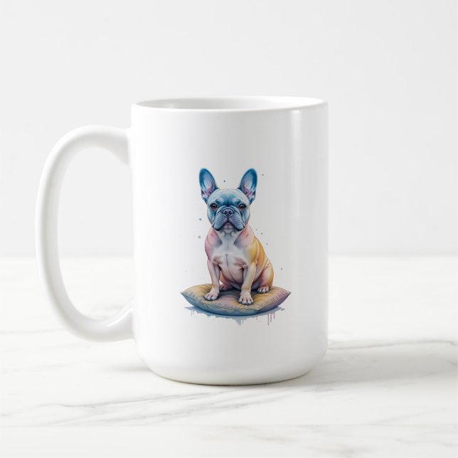 Taza De Café Bulldog Francés Colorido y Artístico  (Izquierda)