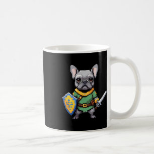 Taza De Café Bulldog francés como personaje de videojuegos retr