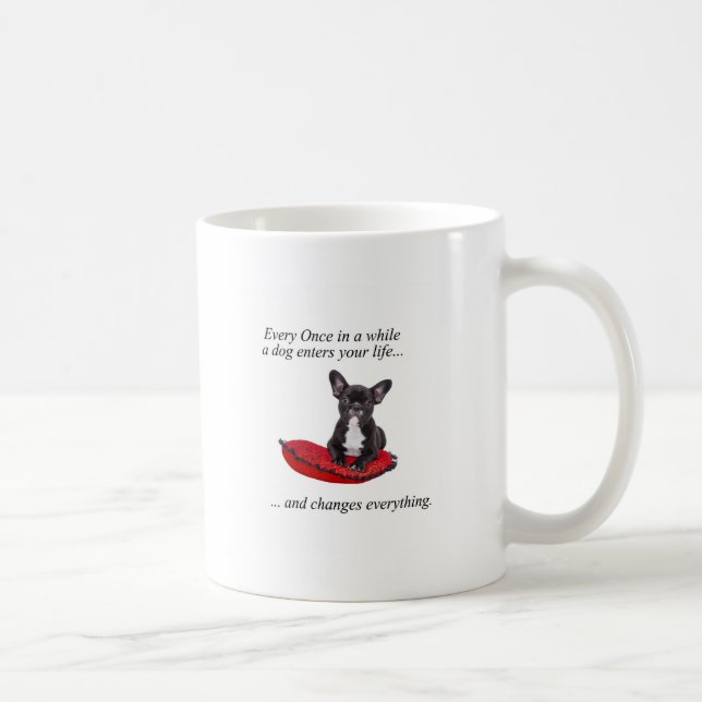 Taza De Café Bulldog francés con corazón y buena cita (Derecha)
