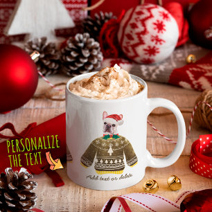 Taza De Café Bulldog Francés con Jersey Feo Amante de Perro Nav