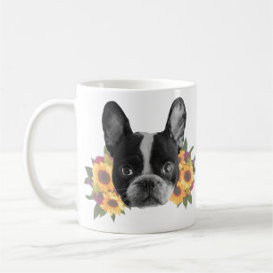 Taza De Café Bulldog francés con tazón de café con flores