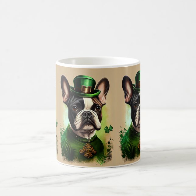 Taza De Café Bulldog francés con vestido de San Patricio (Centro)