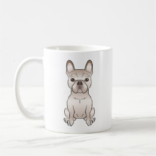 Taza De Café Bulldog Francés Cute Cream sentado / Perro Frenchi