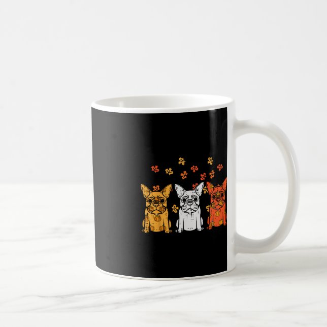 Taza De Café Bulldog francés de Acción de Gracias Cae Perro fra (Derecha)