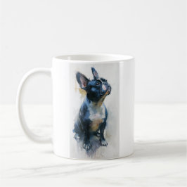 Taza De Café Bulldog francés de acuarela sentado