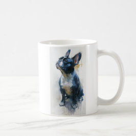 Taza De Café Bulldog francés de acuarela sentado