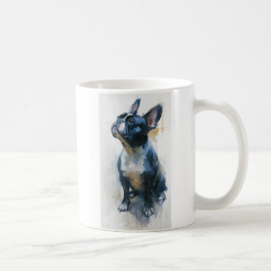 Taza De Café Bulldog francés de acuarela sentado