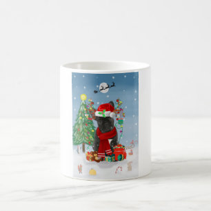 Taza De Café Bulldog francés en nieve con regalos de Navidades