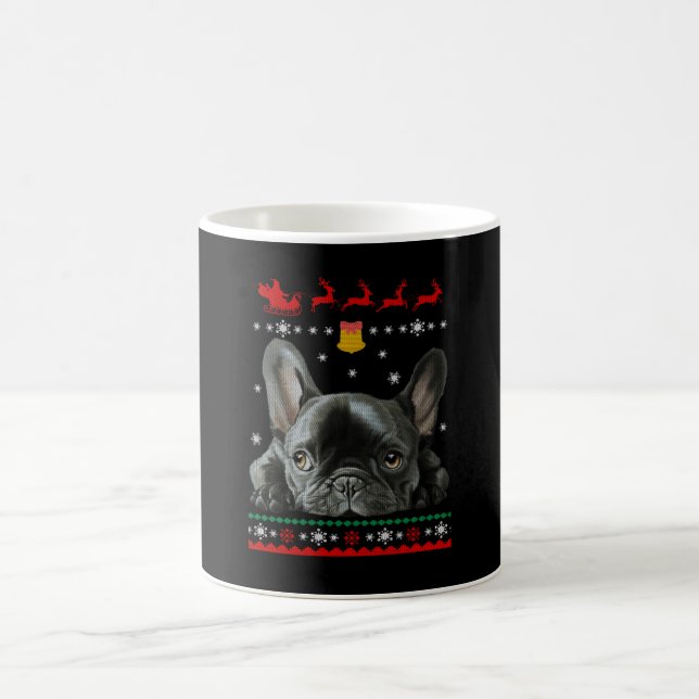Taza De Café Bulldog francés| Feliz Navidad con francés (Centro)