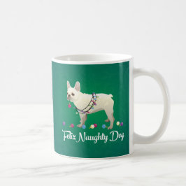 Taza De Café Bulldog francés Feliz Navidad de perro travieso